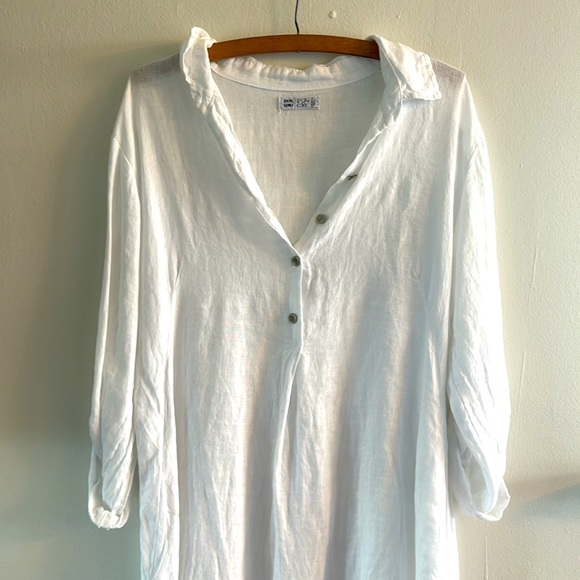 100% Italian Linen made in Italy Dress one size - Picture 2 of 5